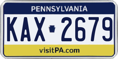 PA license plate KAX2679
