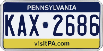 PA license plate KAX2686