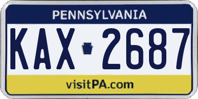 PA license plate KAX2687