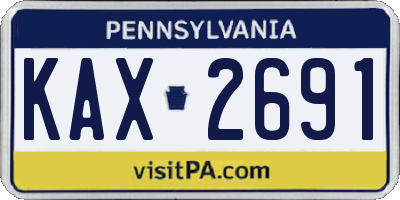 PA license plate KAX2691