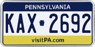 PA license plate KAX2692