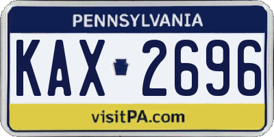 PA license plate KAX2696