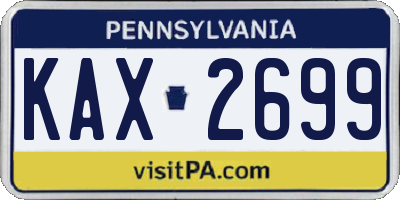 PA license plate KAX2699