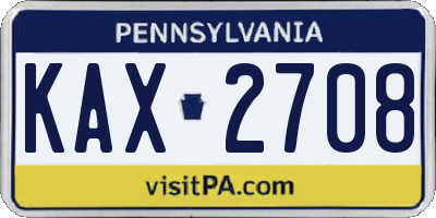 PA license plate KAX2708