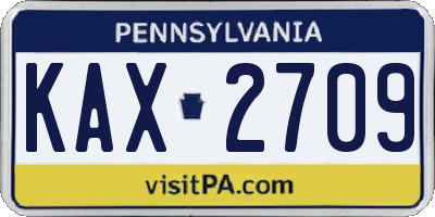 PA license plate KAX2709