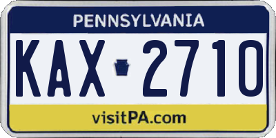 PA license plate KAX2710
