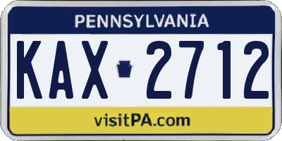 PA license plate KAX2712