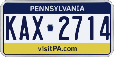 PA license plate KAX2714