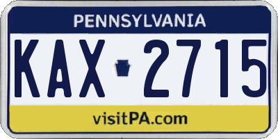 PA license plate KAX2715