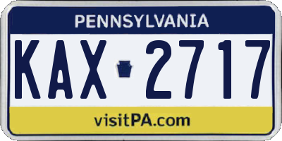 PA license plate KAX2717