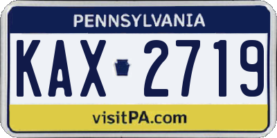 PA license plate KAX2719