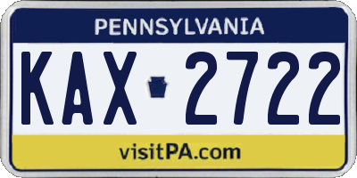 PA license plate KAX2722