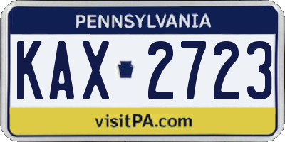 PA license plate KAX2723