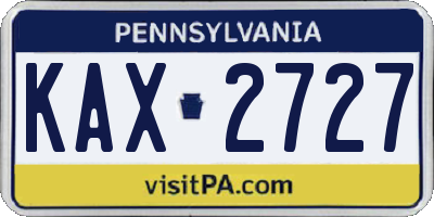 PA license plate KAX2727