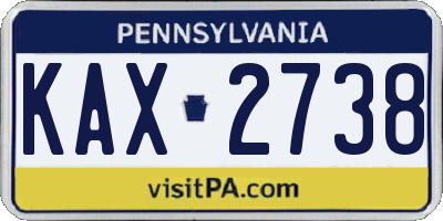 PA license plate KAX2738