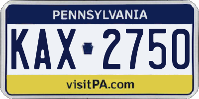 PA license plate KAX2750