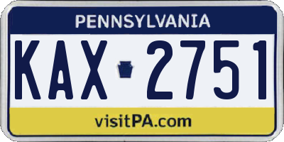 PA license plate KAX2751