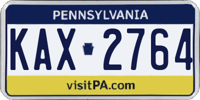 PA license plate KAX2764