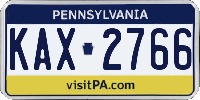 PA license plate KAX2766