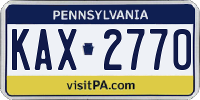 PA license plate KAX2770