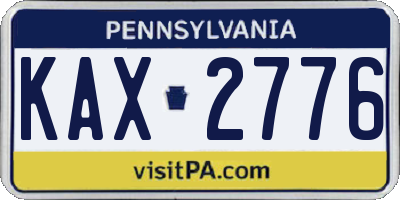 PA license plate KAX2776