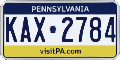 PA license plate KAX2784