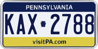 PA license plate KAX2788