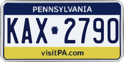 PA license plate KAX2790