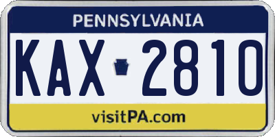 PA license plate KAX2810