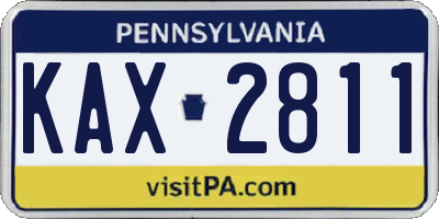PA license plate KAX2811