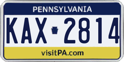 PA license plate KAX2814