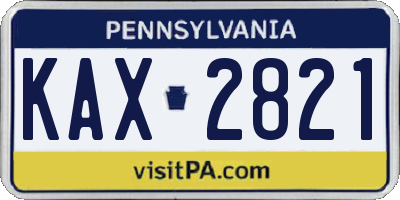 PA license plate KAX2821