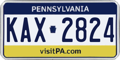 PA license plate KAX2824