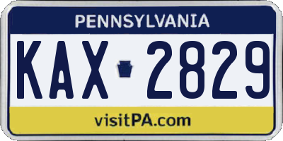 PA license plate KAX2829