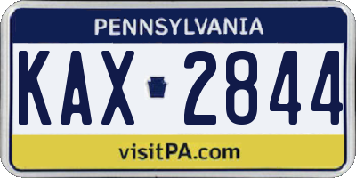 PA license plate KAX2844