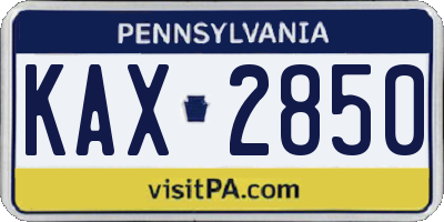 PA license plate KAX2850