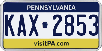 PA license plate KAX2853