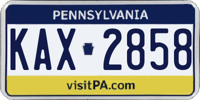 PA license plate KAX2858