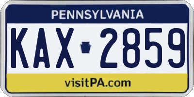 PA license plate KAX2859