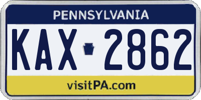 PA license plate KAX2862