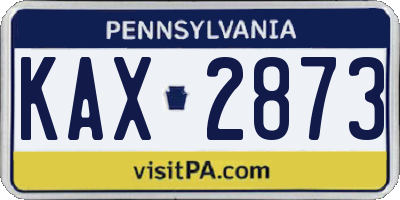 PA license plate KAX2873