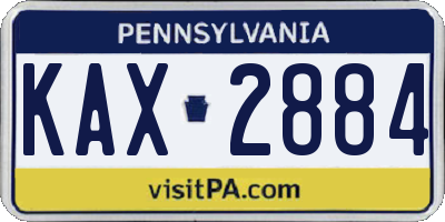PA license plate KAX2884