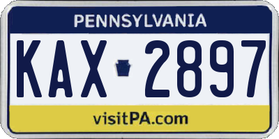 PA license plate KAX2897