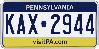 PA license plate KAX2944
