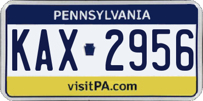 PA license plate KAX2956
