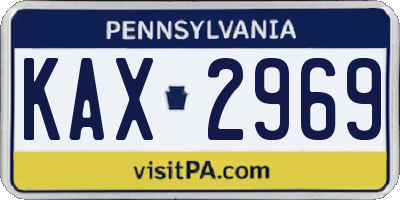 PA license plate KAX2969