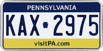 PA license plate KAX2975