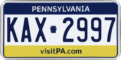 PA license plate KAX2997