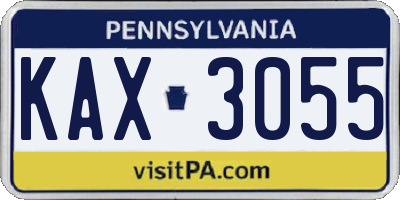 PA license plate KAX3055