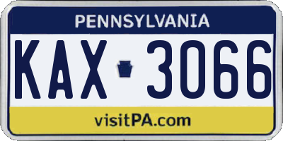 PA license plate KAX3066